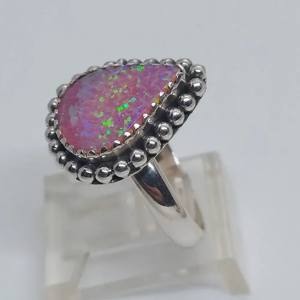 Opal Ring‎ 925 Sterling silver size 7.25
